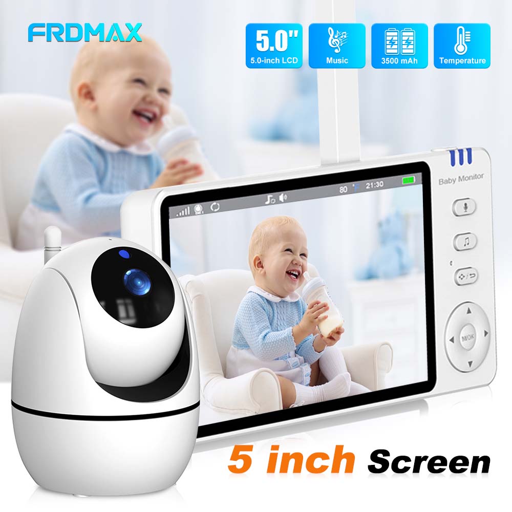 Home Security Deals - จอภาพวิดีโอสําหรับเด็กขนาด 5 นิ้ว, เสียงสองทางไร้สายในร่ม, การเฝ้าระวังแม่เด็ก, กล้อง