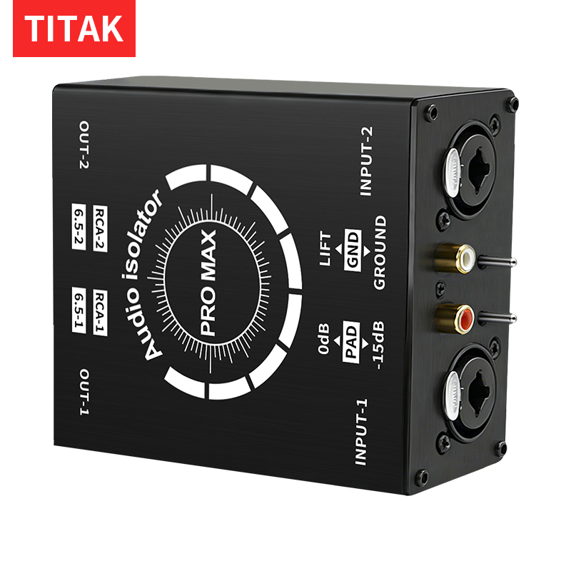 Home Security Fence - กล่องแยกสัญญาณเสียงแบบ 3 พิน XLR/RCA/TS/TRS สำหรับกำจัดสัญญาณรบกวนจากสายดิน ใช้งานได้หลากหลาย