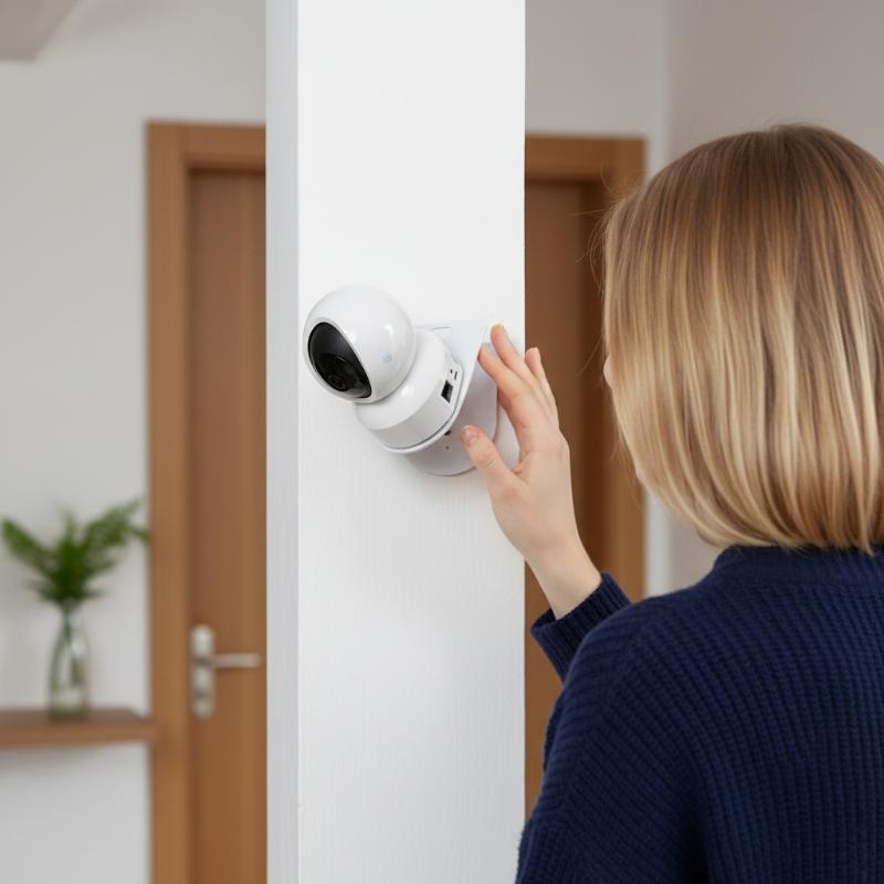 Home Security Tech - ขายึดกล้อง PTZ รูปตัว L แบบติดผนังพร้อมฐานกาว ไม่ต้องเจาะ