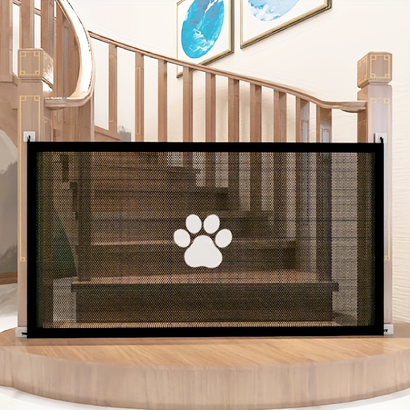 Home Security Fence - ประตูสุทธิสุนัขแบบพกพา, ตาข่ายแยกสุนัข, รั้วความปลอดภัยของแมวและสุนัข และอุปกรณ์สัตว์เลี้ยงแบบไม่เจาะรูเพื่อให้มั่นใจในความปลอดภัยของสัตว์เลี้ยง