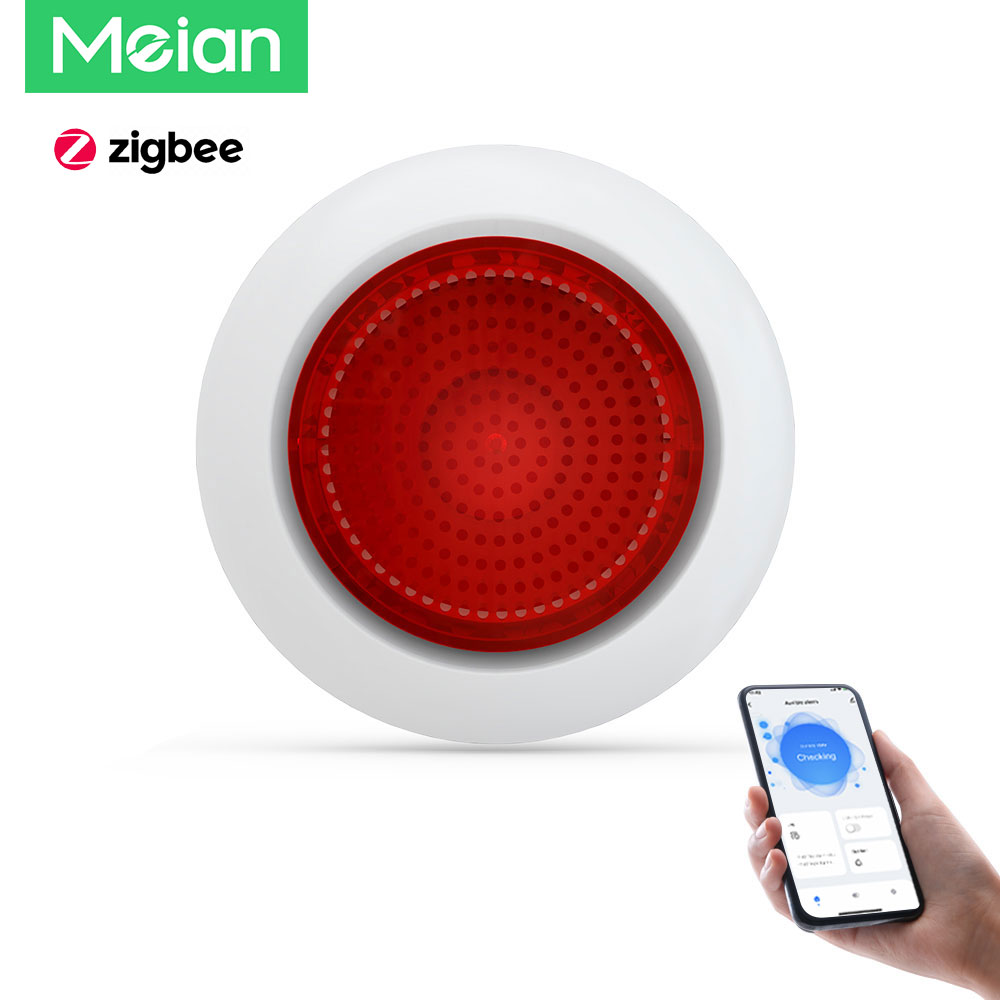 Home Security Siren - ไซเรนเตือนภัยไร้สาย Meian พร้อมไฟแฟลช Tuya Zigbee 110V