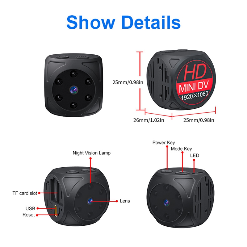 กล้องมินิ HD 1080p แบบพกพา กล้ - Home Security Recorder บทวิจารณ์และราคา